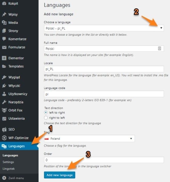 Dodaj nowy język - wtyczka Poylang | nazwa.pl