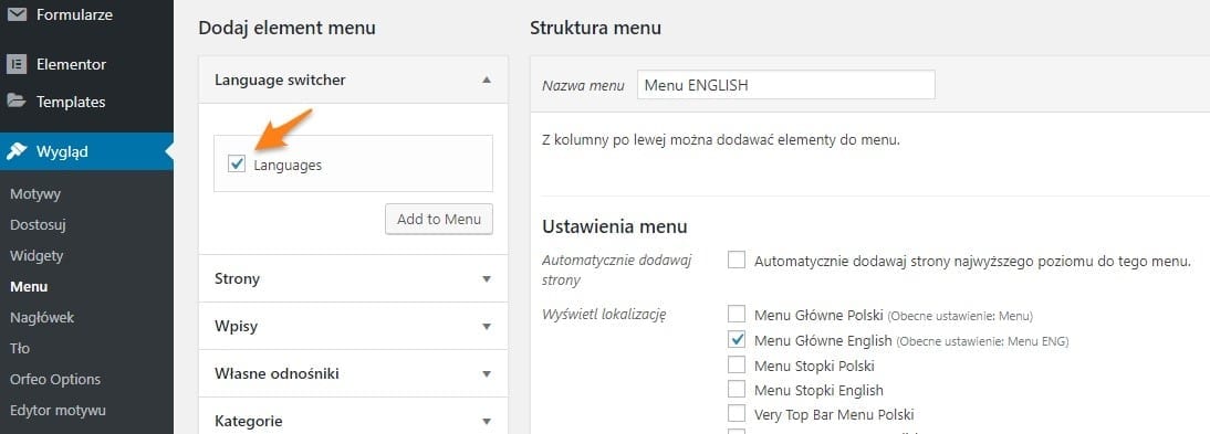 Tworzenie menu w innym języku - wtyczka Polylang | nazwa.pl