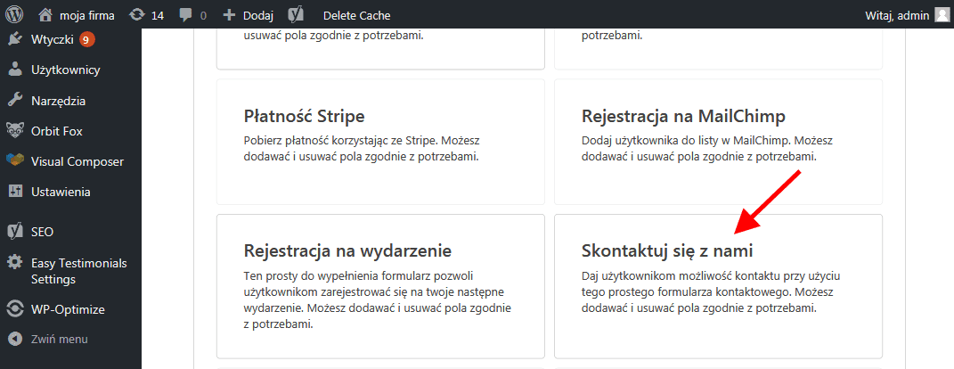 Tworzenie formularza - WordPress | nazwa.pl
