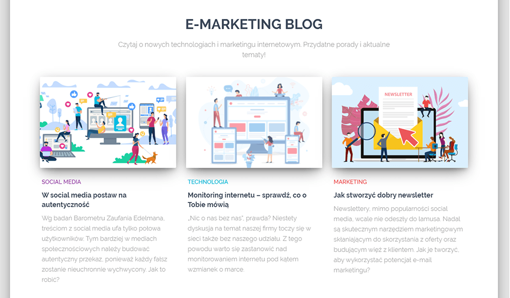 Blog na stronie to źródło informacji dla użytkowników oraz narzędzie do SEO i content marketingu. Sprawdź na blogu nazwa.pl jak przygotować zakładkę "wpisy z bloga" na stronie głównej.