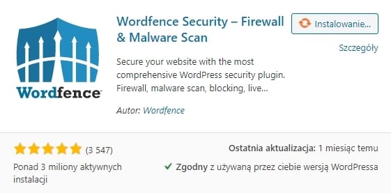 wtyczka wordfence security