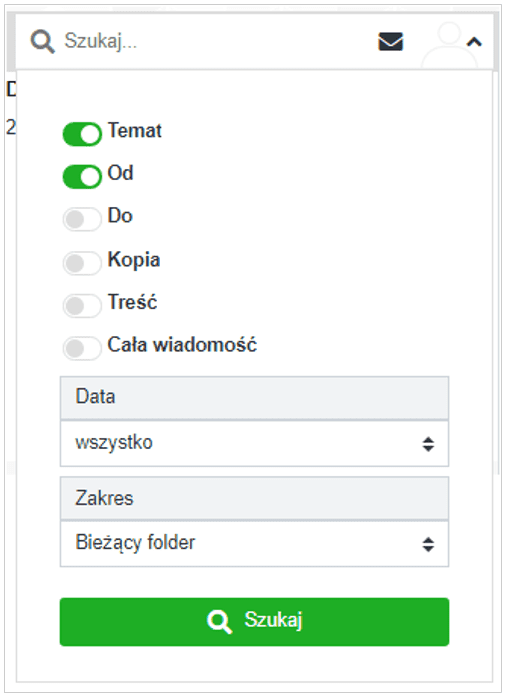 Funkcje organizera w Cloud Mail od nazwa.pl