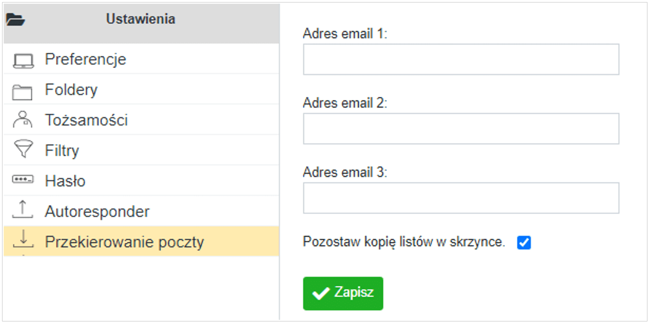 Przekierowanie poczty Cloud Mail  nazwa.pl