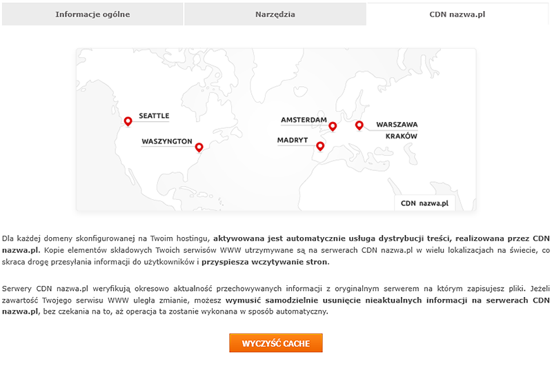 Czyszczenie cache na serwerach CDN nazwa.pl