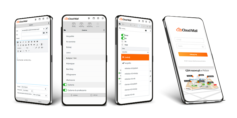 Aplikacja mobilna programu pocztowego Cloud Mail | nazwa.pl