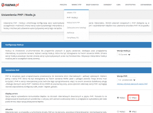 Włączenie funkcji display_errors w CloudHosting Panel | nazwa.pl