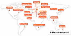 Mapa DNS Anycast nazwa.pl