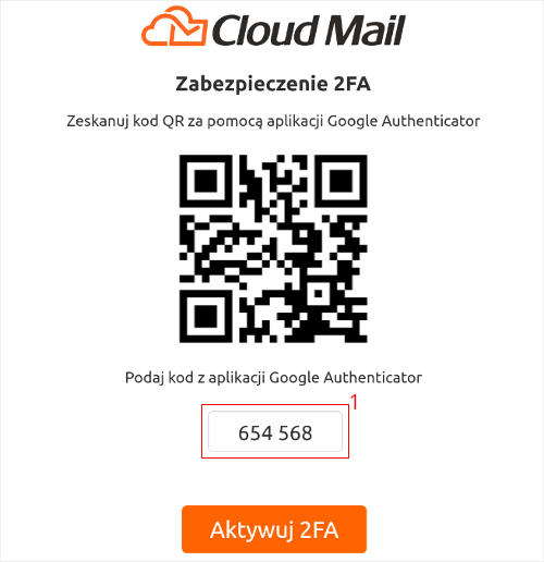 Konfiguracja Google Authenticator w Cloud Mail | nazwa.pl