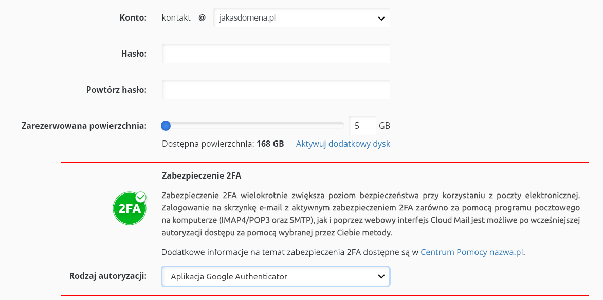Zabezpieczenie 2FA za pomocą aplikacji Google Authenticator | nazwa.pl