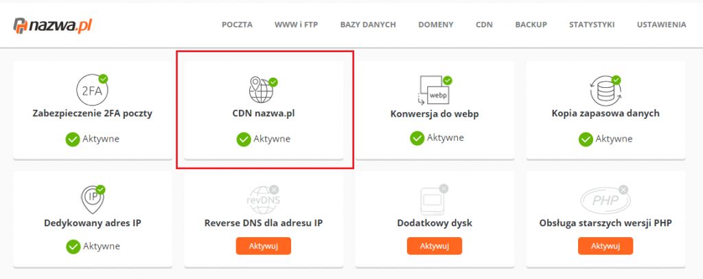CloudHosting z CDN nazwa.pl