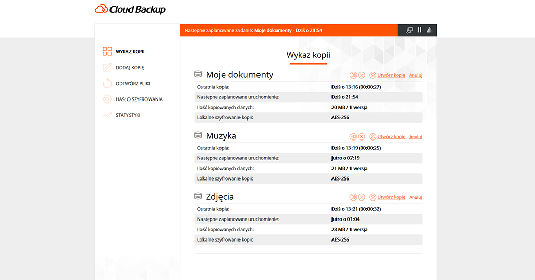 Cloud Backup - przyjazna obsługa - nazwa.pl