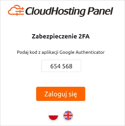 CloudHosting Panel z 2FA - Google Authenticator | nazwa.pl