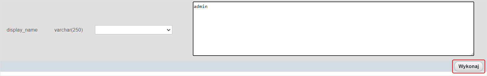 phpMyAdmin display | nazwa.pl