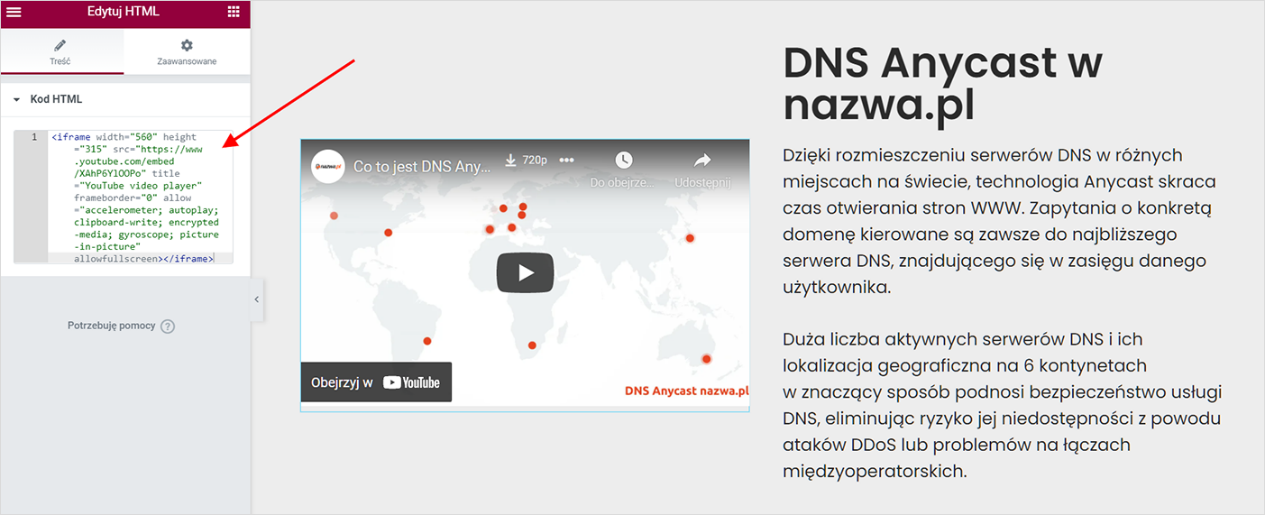 Widżet HTML | nazwa.pl