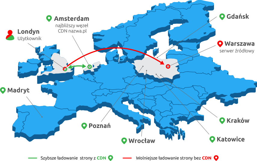 Mapa CDN Europa - nazwa.pl