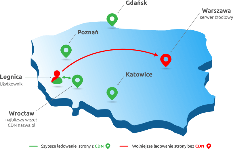 Mapa CDN Polska - nazwa.pl