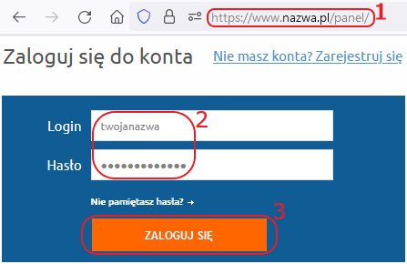 logowanie Panel Klienta nazwa.pl