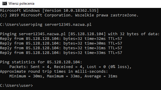 polecenie ping