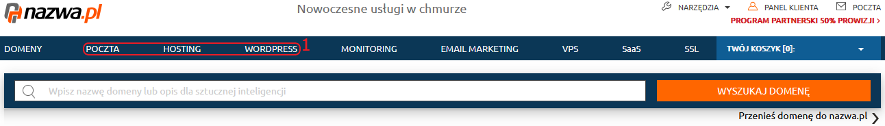 nazwa.pl menu