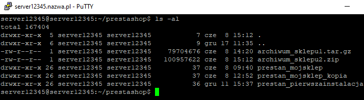 ssh lista plikow all