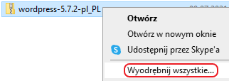 reczna instalacja wp rozpakowanie