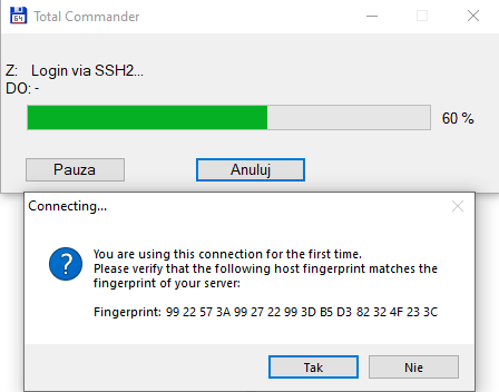 total commander akceptacja klucza
