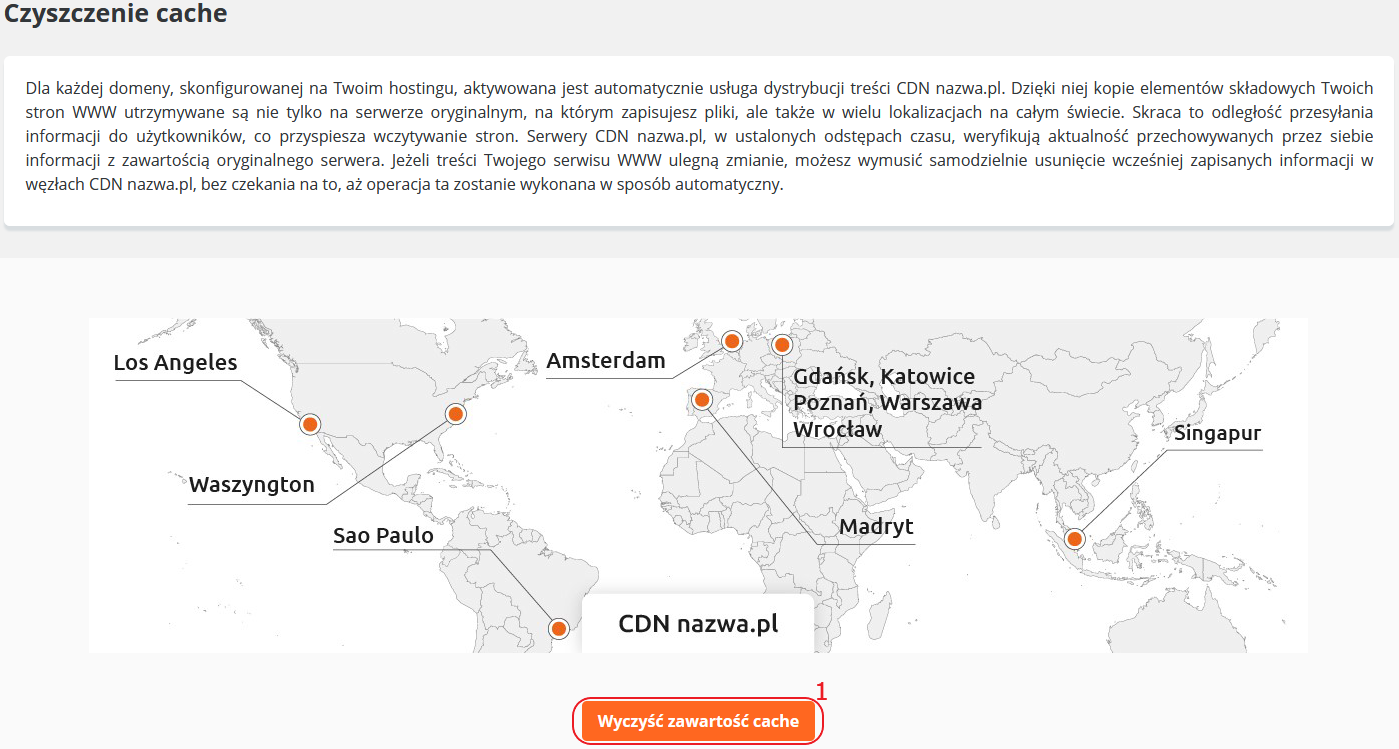 CloudHosting Panel cdn czyszczenie cache