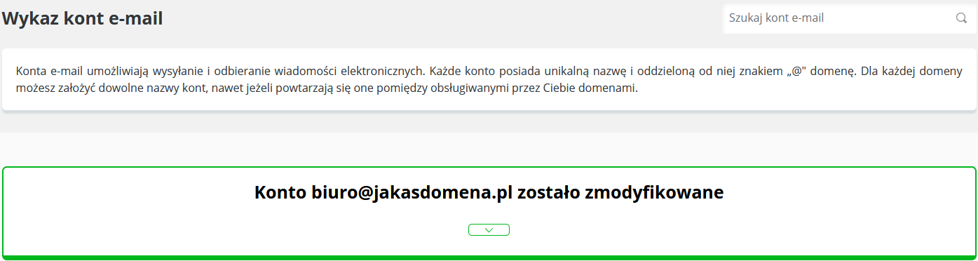 CloudHosting Panel konto e-mail modyfikacja potwierdzenie