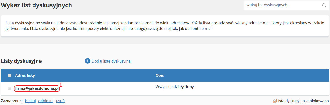 CloudHosting Panel lista dyskusyjna kliknij