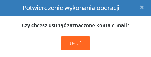 CloudHosting Panel potwierdzenie usuniecia konta e-mail