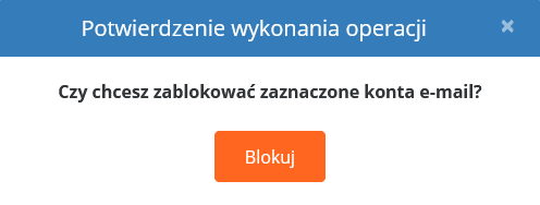 CloudHosting Panel potwierdzenie zablokowania konta e-mail