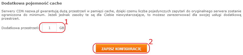 cdn nazwa.pl ustawienia zaawansowane dodatkowa pojemnosc cache