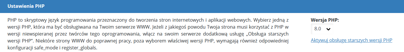 CloudHosting Panel www i ftp php 8.0