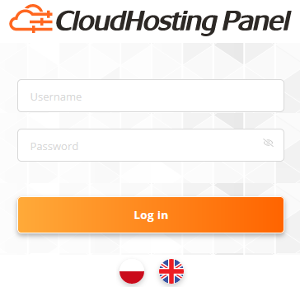 CloudHosting Panel logowanie jezyk angielski