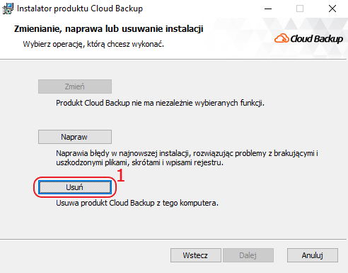cloud backup instalator usun