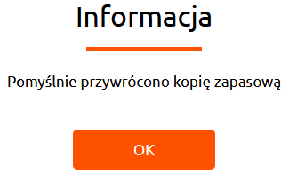 cloud backup odtwarzanie odtworzono potwierdzenie