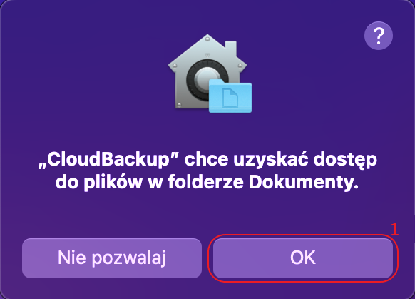 cloud backup linux instalacja krok3 dostep dokumenty