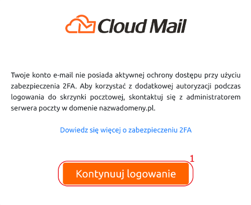cloud mail logowanie krok 2 2fa wylaczone