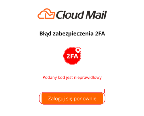 cloud mail logowanie krok 4 2fa wlaczone nieprawidlowy kod