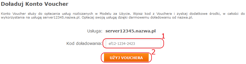 panel klienta hosting szczegoly platnosci konto voucher uzyj vouchera