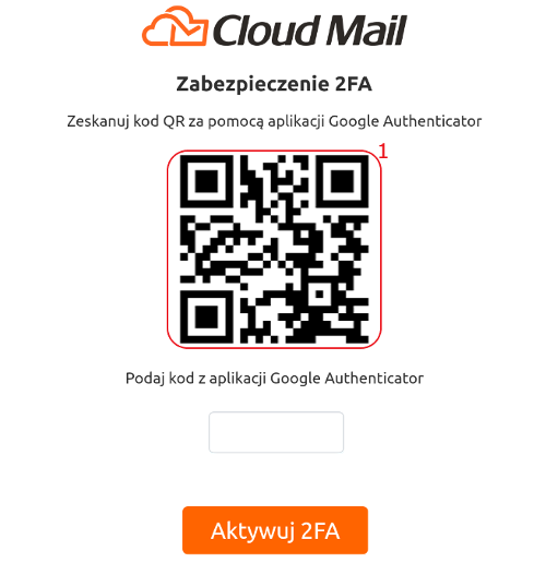 cloud mail logowanie krok2 2fa wlaczone ga inicjowanie qr