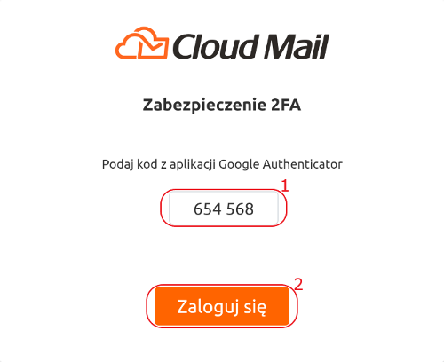 cloud mail logowanie krok2 2fa wlaczone ga