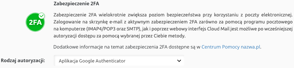 zabezpieczenie 2fa google authenticator