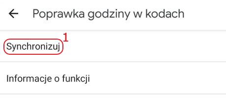 ga synchronizowanie ustawienia poprawka godziny synchronizuj