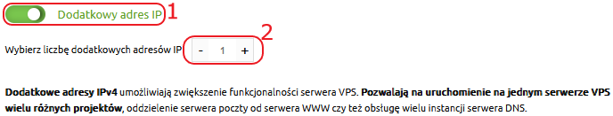 vps uslugi dodatkowe dodatkowy ip zamowienie z serwerem koszyk