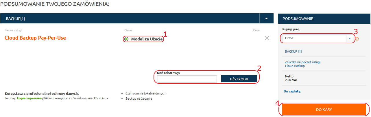 cloud backup koszyk ppu do kasy