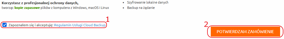 cloud backup koszyk ppu potwierdzam zamowienie