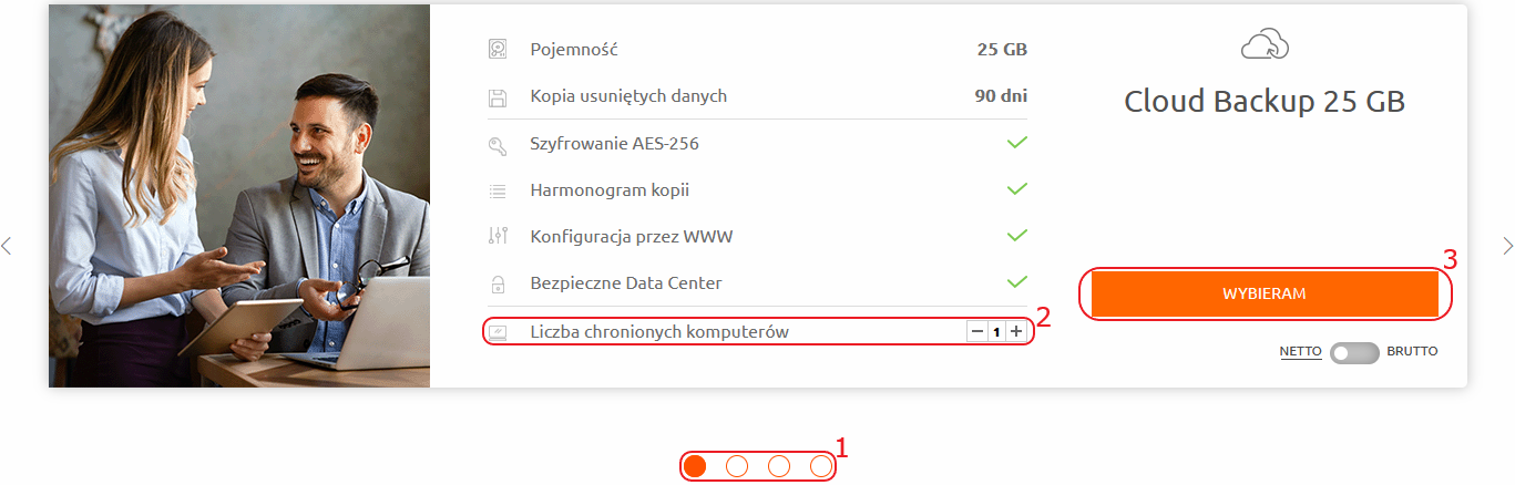 cloud backup wortal wariant abonamentowy wybieram