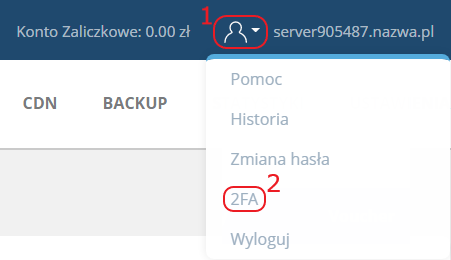 cloudhosting panel 2fa menu 2fa