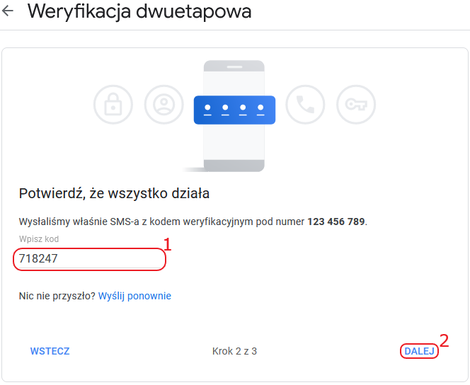 imap gmail 2fa weryfikacja dwuetapowa wpisz kod